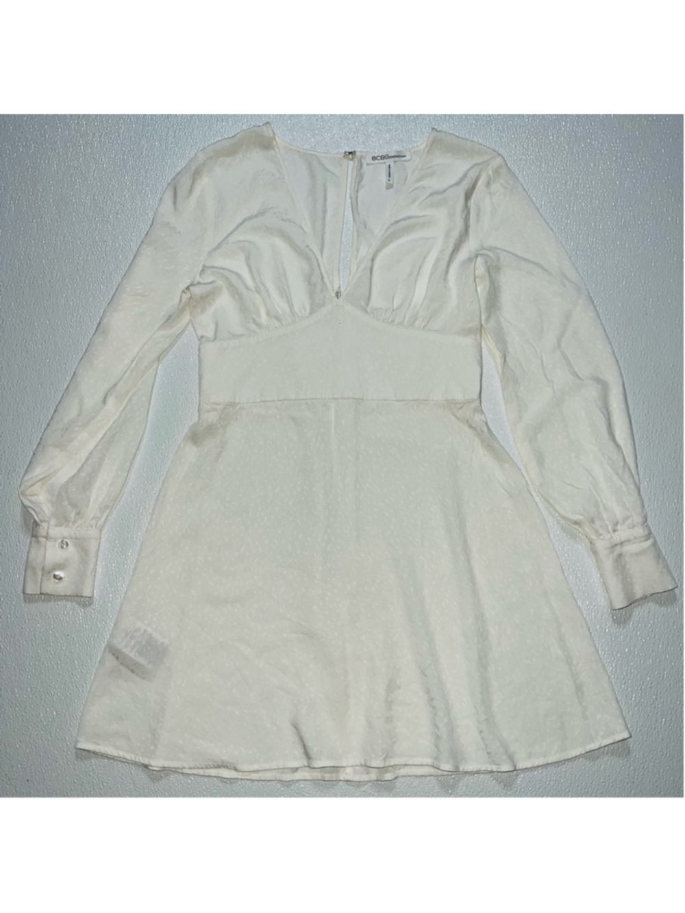 BCBGeneration Ivory Empire Waist V-Neck Mini Dress Size S